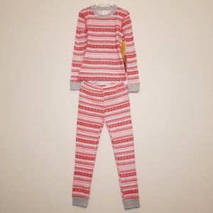Rachel Parcell Kids Red Scarlett Fairisle 2 Piece Long Sleeve Pajama Set Size 10